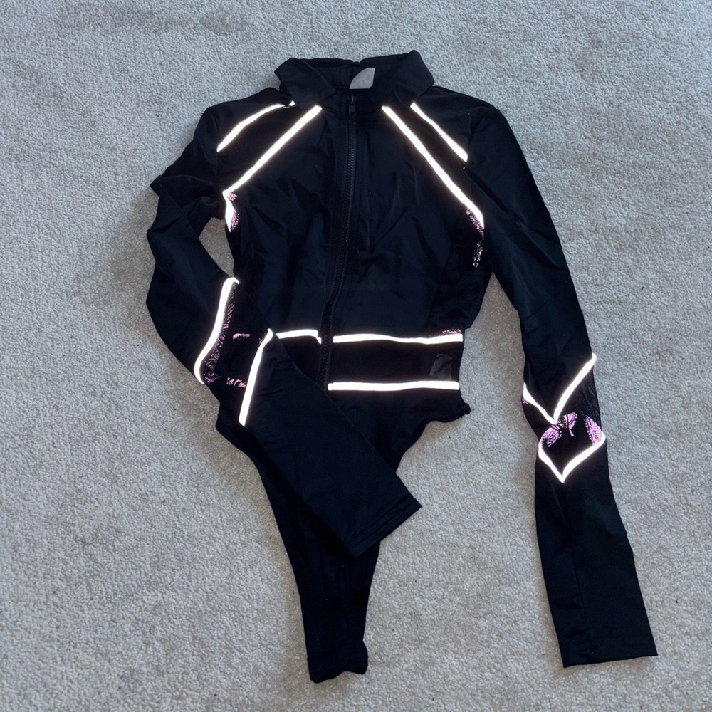 iHeartRaves Reflective Glow Bodysuit for EDC, Tomorrowland, Ultra raves